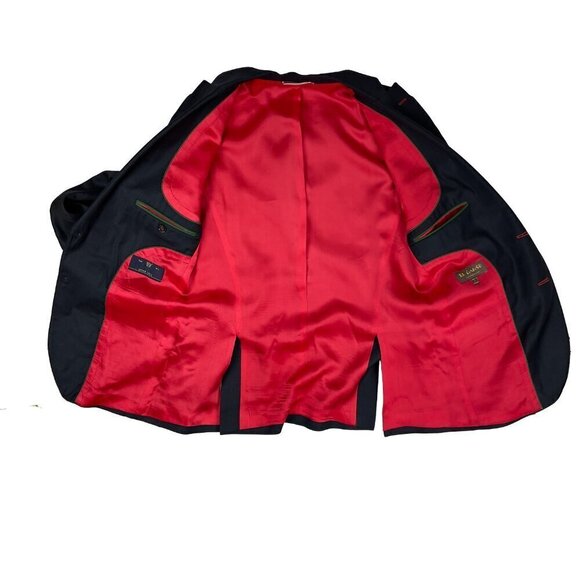 EL GANSO MARZOTTO 100% Wool Fabric Navy Blue Blazer sz 48 - Picture 7 of 7